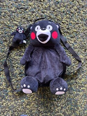 Kumamon Plushie Backpack with Matching Charm